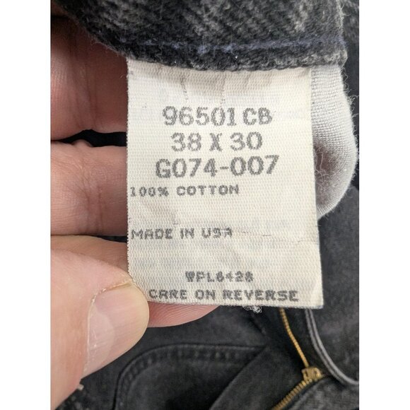 Wrangler Jeans Mens 38x30 Black 96501CB Relaxed Fit Denim Made in USA Tapered - Picture 11 of 12